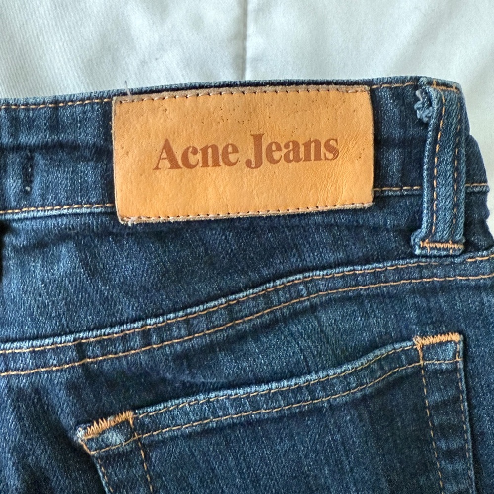 Acne Jeans Blue Denim Straight Slim Dark Wash 25/34